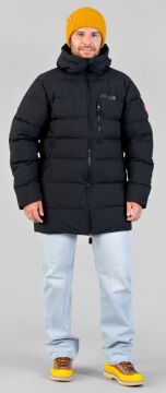 PAJAK D.O.P Parka Siyah 750 Fill RDS Kaz Tüyü Erkek Uzun Kışlık Mont