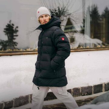 PAJAK D.O.P Parka Siyah 750 Fill RDS Kaz Tüyü Erkek Uzun Kışlık Mont