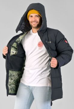 PAJAK D.O.P Parka Siyah 750 Fill RDS Kaz Tüyü Erkek Uzun Kışlık Mont