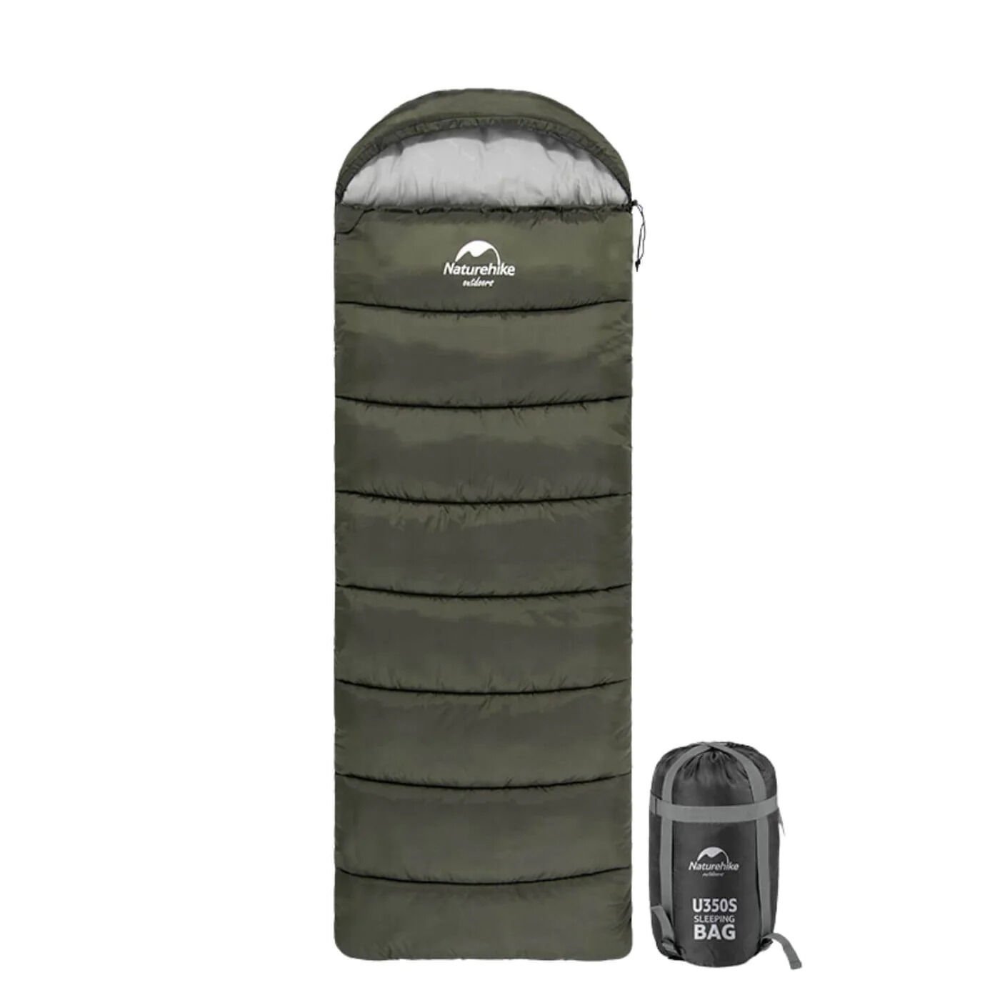 Naturehike U350 Zarf Tarzı Kapüşonlu Uyku Tulumu -13 C NH20MSD07-U350 Yeşil