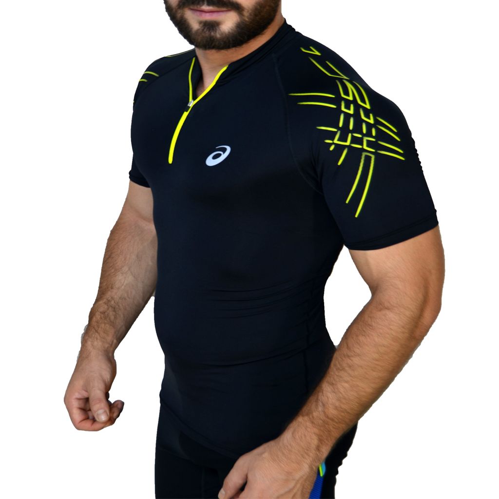 Asics MotionMuscle Fitness Koşu Outdoor Siyah Body Tişört