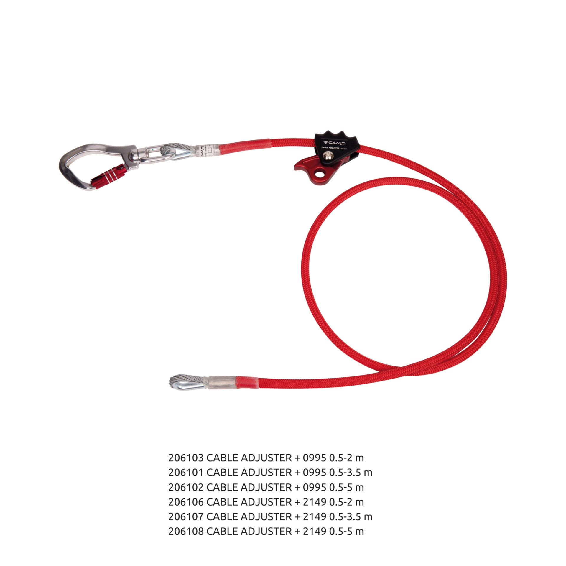 Camp Çelik Ayarlanabilir Lanyard Cable Adjuster 0.5 - 5 m 2149 Bağlantı Konfigürasyonu EN 358
