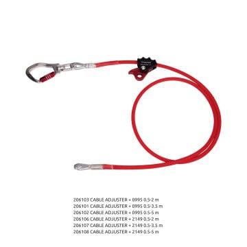 Camp Çelik Ayarlanabilir Lanyard Cable Adjuster 0.5 - 5 m 2149 Bağlantı Konfigürasyonu EN 358