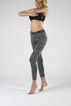 Woolona Venüs Kadın Siyah-Gri Tayt %100 Yün Termal İçlik