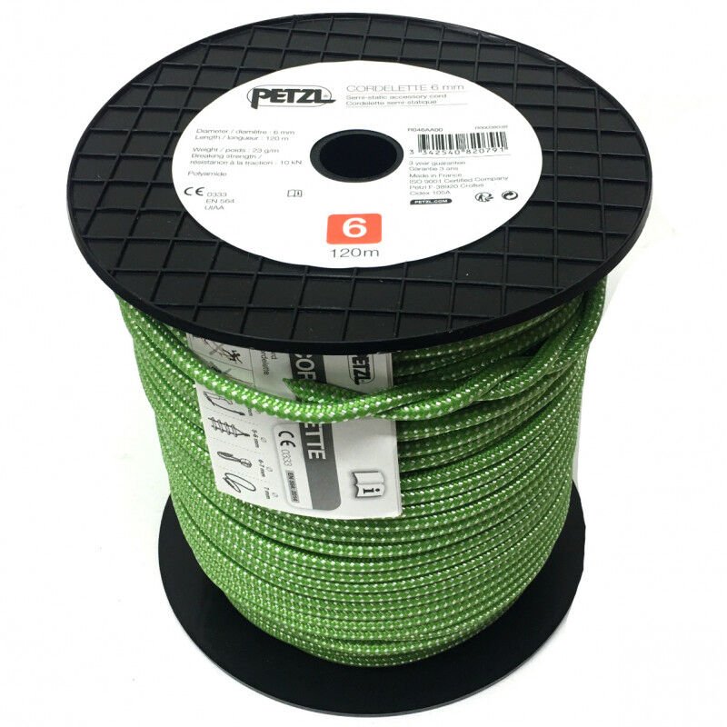 PETZL Cord Yardımcı İp 6 mm  120 Metre Yeşil MZ R046AA00