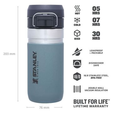 Stanley The Quick Flip Paslanmaz Çelik Termos 0,47 LT Açık Mavi