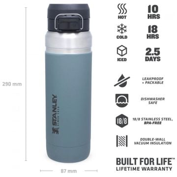 Stanley The Quick Flip Paslanmaz Çelik Termos 1.06 LT Açık Mavi