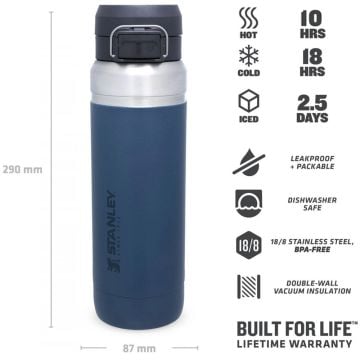 Stanley The Quick Flip Paslanmaz Çelik Termos 1.06 LT Koyu Mavi