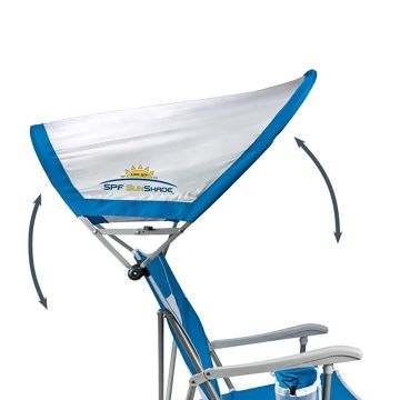 Gci Outdoor SunShade Captain's Şemsiyeli Gölgelikli Kamp ve Plaj Sandalyesi Mavi