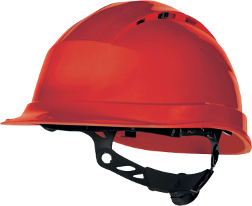 Delta Plus QUARTZ UP IV Havalandırmalı Polipropilen İş Güvenliği Bareti EN 397 QUARWY101 Kırmızı