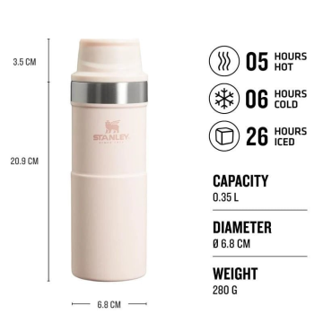 Stanley Klasik Trigger-Action Termos Bardak 0.35 LT Açık Pembe