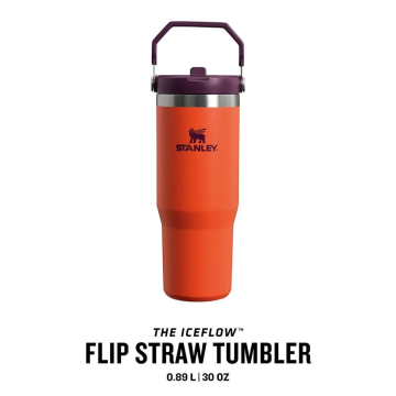 Stanley The IceFlow Flip Straw Pipetli Termos Bardak 0,89 LT Turuncu