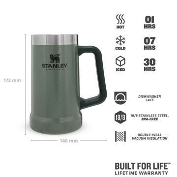 Stanley Adventure Big Grip Beer Stein 0.70L Bardak Yeşil