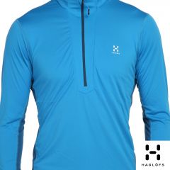 Haglöfs Zip DryFit Performans Mavi Uzun Erkek Tişört