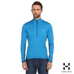 Haglöfs Zip DryFit Performans Mavi Uzun Erkek Tişört